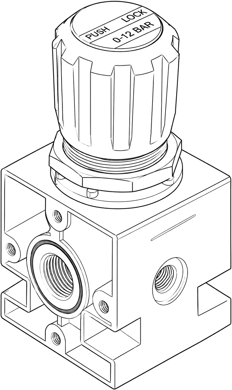 Drukregelaar met instelknop